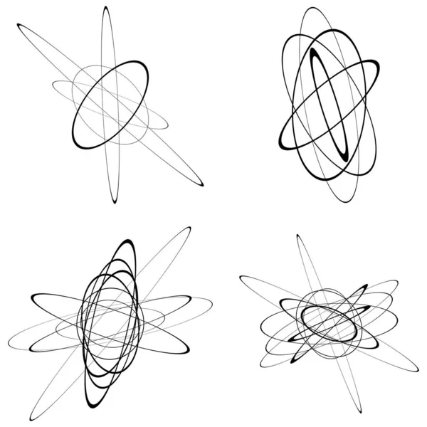 ランダム楕円 楕円形の芸術抽象ベクトル要素 — ストックベクタ