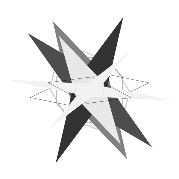 Έντονο Γεωμετρικό Αφηρημένο Στοιχείο Σχεδιασμού Μυτερό Αφηρημένο Σχήμα — Διανυσματικό Αρχείο