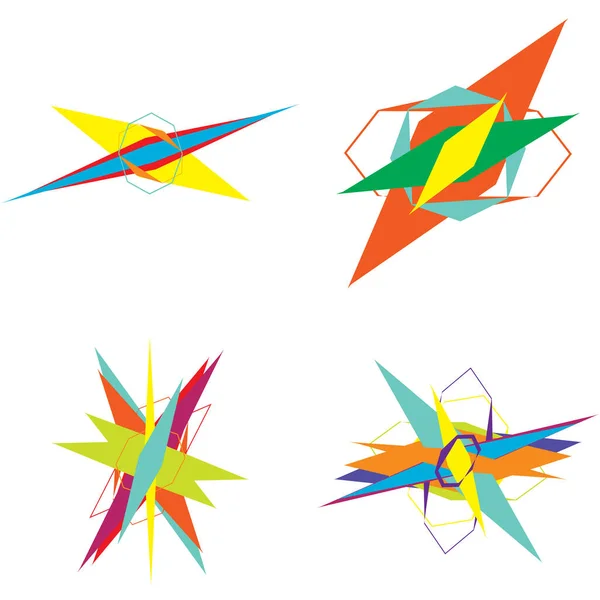 エッジで幾何学的な抽象的なデザイン要素 点の抽象的な形 — ストックベクタ