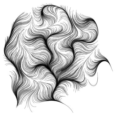 Rastgele dalgalı çizgilerin soyut çizimi, vektör tasarım ögesi