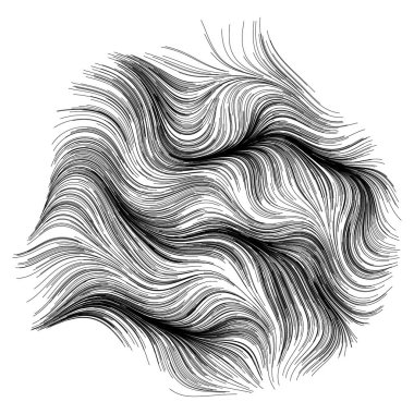 Rastgele dalgalı çizgilerin soyut çizimi, vektör tasarım ögesi