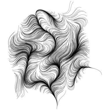 Rastgele dalgalı çizgilerin soyut çizimi, vektör tasarım ögesi