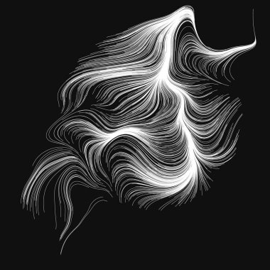Rastgele dalgalı çizgilerin soyut çizimi, vektör tasarım ögesi