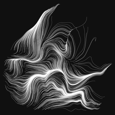 Rastgele dalgalı çizgilerin soyut çizimi, vektör tasarım ögesi