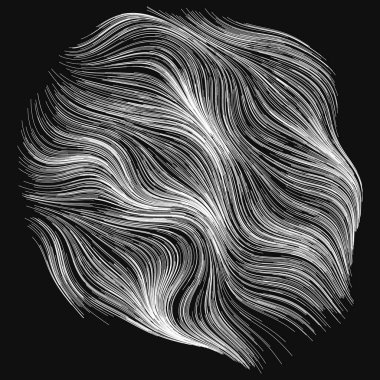 Rastgele dalgalı çizgilerin soyut çizimi, vektör tasarım ögesi