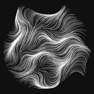 Rastgele dalgalı çizgilerin soyut çizimi, vektör tasarım ögesi