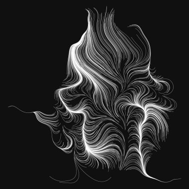 Rastgele dalgalı çizgilerin soyut çizimi, vektör tasarım ögesi