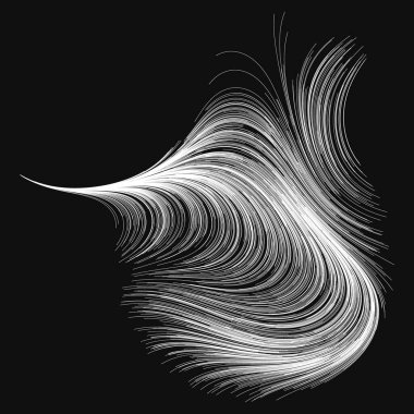 Rastgele dalgalı çizgilerin soyut çizimi, vektör tasarım ögesi