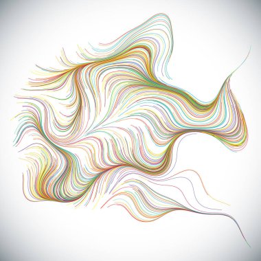 Rastgele dalgalı çizgilerin soyut çizimi, vektör tasarım ögesi