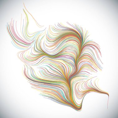 Rastgele dalgalı çizgilerin soyut çizimi, vektör tasarım ögesi