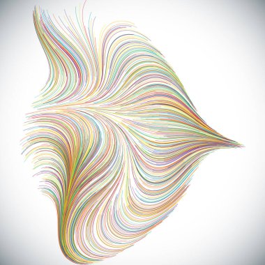 Rastgele dalgalı çizgilerin soyut çizimi, vektör tasarım ögesi