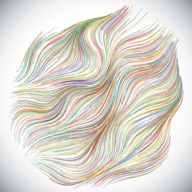 Rastgele dalgalı çizgilerin soyut çizimi, vektör tasarım ögesi