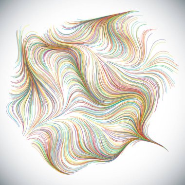 Rastgele dalgalı çizgilerin soyut çizimi, vektör tasarım ögesi
