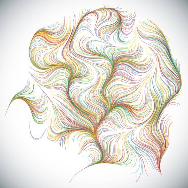 Rastgele dalgalı çizgilerin soyut çizimi, vektör tasarım ögesi