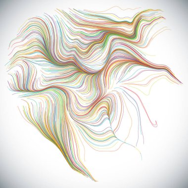 Rastgele dalgalı çizgilerin soyut çizimi, vektör tasarım ögesi