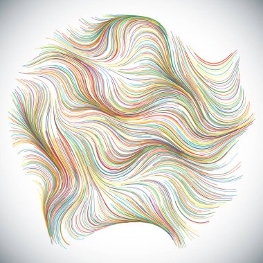 Rastgele dalgalı çizgilerin soyut çizimi, vektör tasarım ögesi