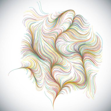 Rastgele dalgalı çizgilerin soyut çizimi, vektör tasarım ögesi