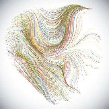 Rastgele dalgalı çizgilerin soyut çizimi, vektör tasarım ögesi
