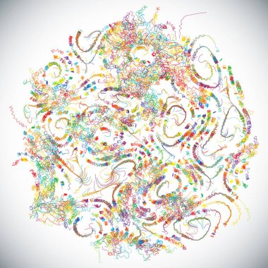 Rastgele dalgalı çizgilerin soyut çizimi, vektör tasarım ögesi