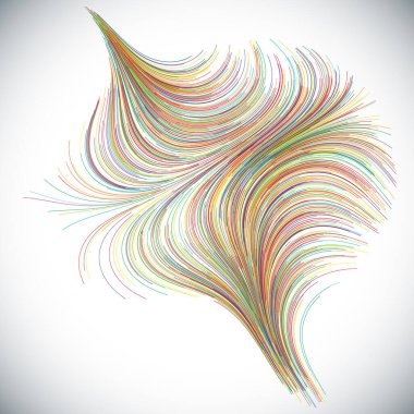 Rastgele dalgalı çizgilerin soyut çizimi, vektör tasarım ögesi