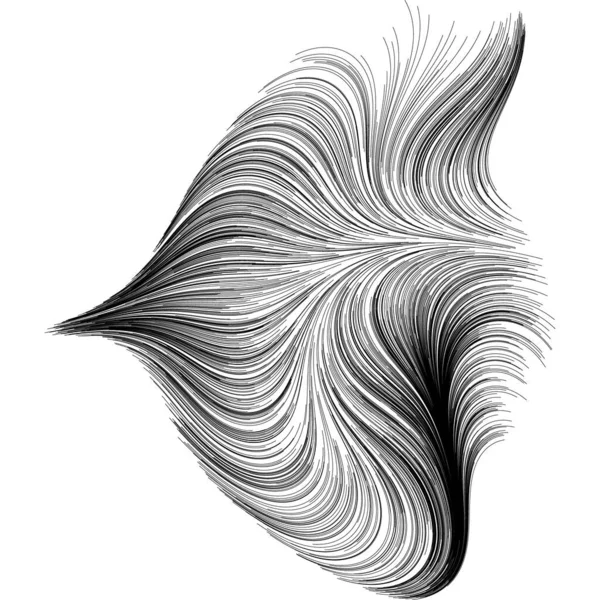 Rastgele dalgalı çizgilerin soyut çizimi, vektör tasarım ögesi