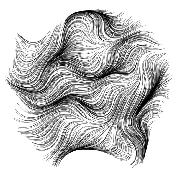 Rastgele dalgalı çizgilerin soyut çizimi, vektör tasarım ögesi