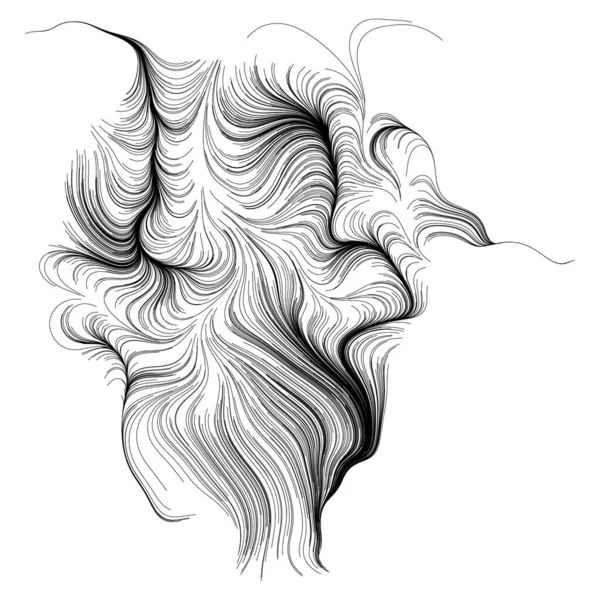 Rastgele dalgalı çizgilerin soyut çizimi, vektör tasarım ögesi