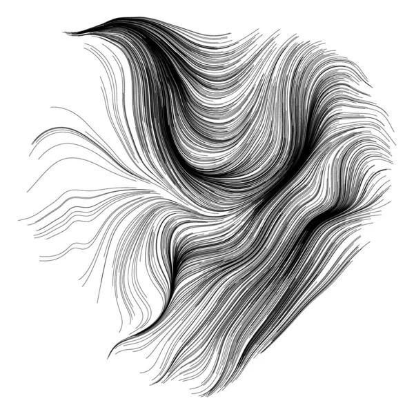 Rastgele dalgalı çizgilerin soyut çizimi, vektör tasarım ögesi