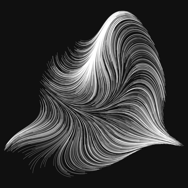 Rastgele dalgalı çizgilerin soyut çizimi, vektör tasarım ögesi