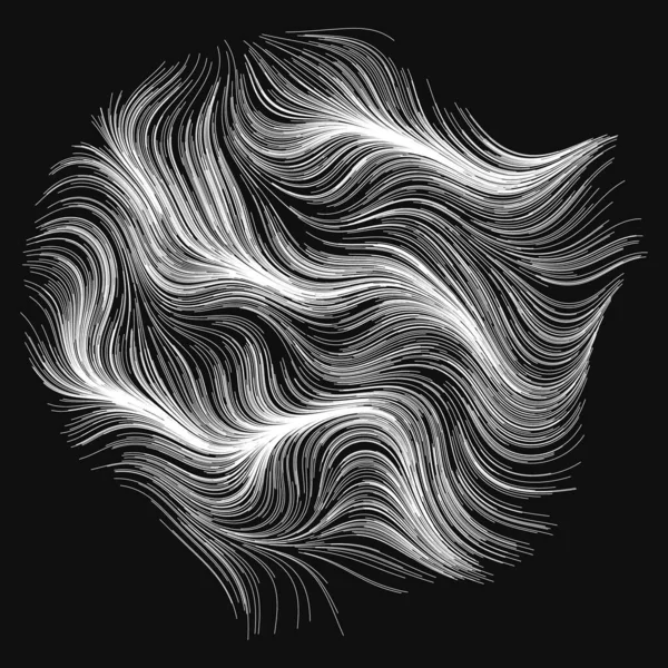 Rastgele dalgalı çizgilerin soyut çizimi, vektör tasarım ögesi