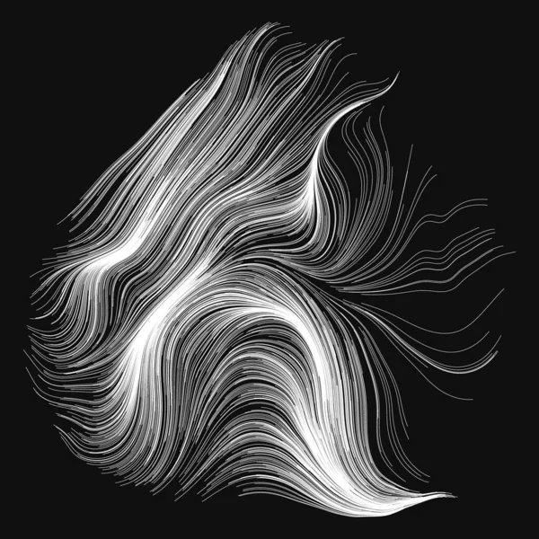 Rastgele dalgalı çizgilerin soyut çizimi, vektör tasarım ögesi