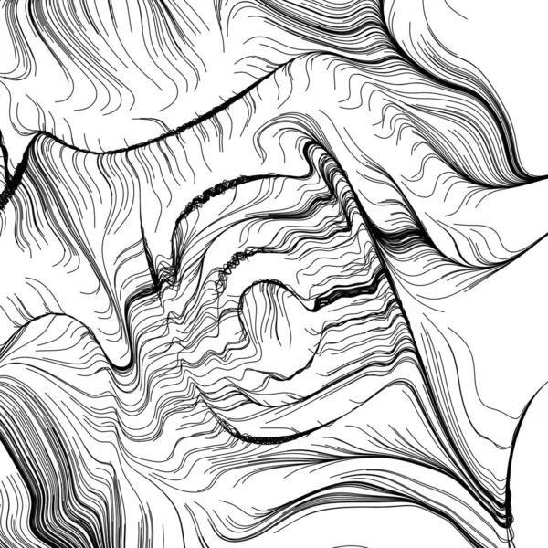 Rendu Abstrait Lignes Ondulées Aléatoires Élément Conception Vectorielle — Image vectorielle