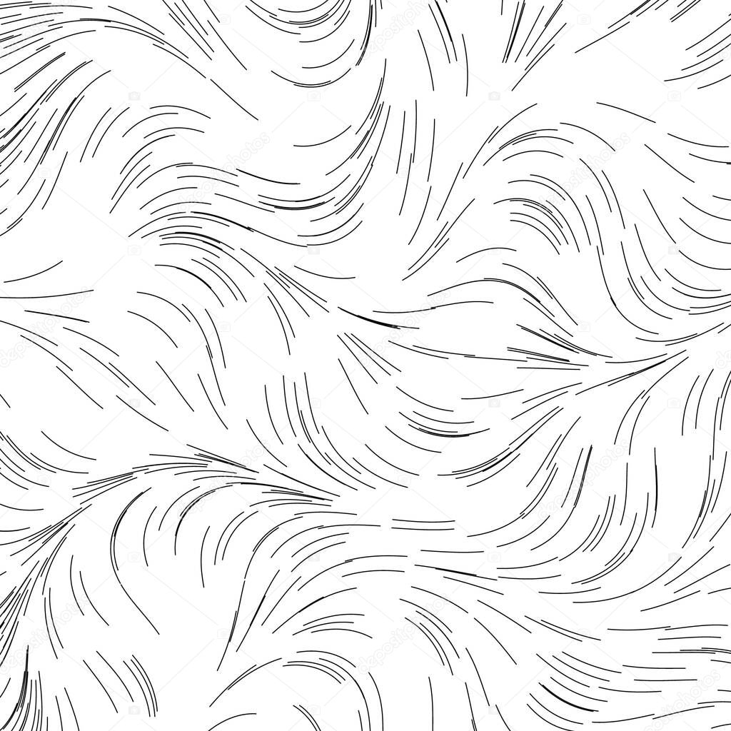 Abstract render of random wavy lines, vector design element