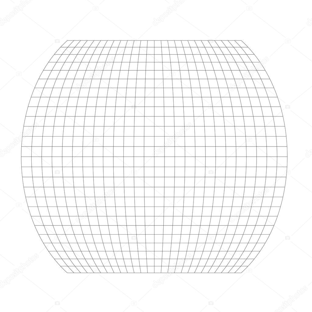 Grid, mesh with deform, distort effect. Abstract vector element
