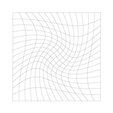 Şebeke, deformasyon, çarpıtma etkisi. Soyut vektör ögesi