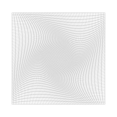 Şebeke, deformasyon, çarpıtma etkisi. Soyut vektör ögesi