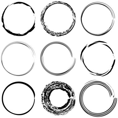 Sketchy, doobble, grungy circle desenli tasarım elementi