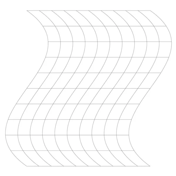 Grid Mesh Met Vervorming Vervorming Effect Abstracte Vectorelement — Stockvector