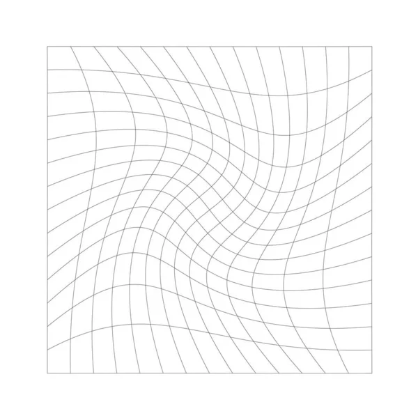 Grille Maille Avec Déformation Effet Distorsion Élément Vectoriel Abstrait — Image vectorielle
