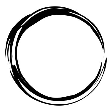 Sketchy, doobble, grungy circle desenli tasarım elementi