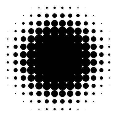 Normal basit daire, dairesel yarım ton etkisi. vektör illüstrasyonu