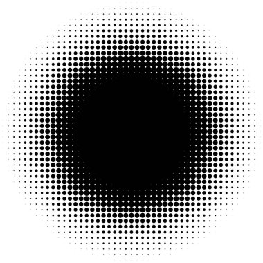 Normal basit daire, dairesel yarım ton etkisi. vektör illüstrasyonu