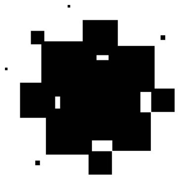 Dairesel yarım ton, karelerden oluşan ekran elemanı. Geometrik ögeyi kareler