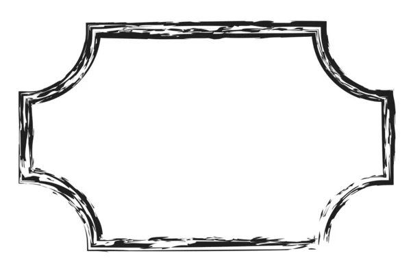 凹凸不平的矩形框架 斑纹轮廓 — 图库矢量图片