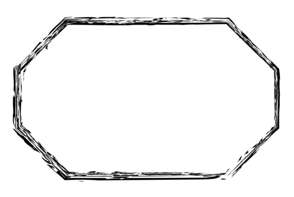 凹凸不平的矩形框架 斑纹轮廓 — 图库矢量图片