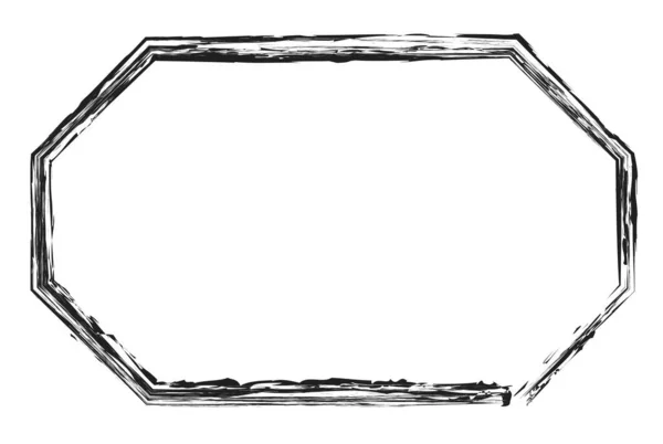 Grungy Rechteckrahmen Rand Gedenktafel Umriss — Stockvektor