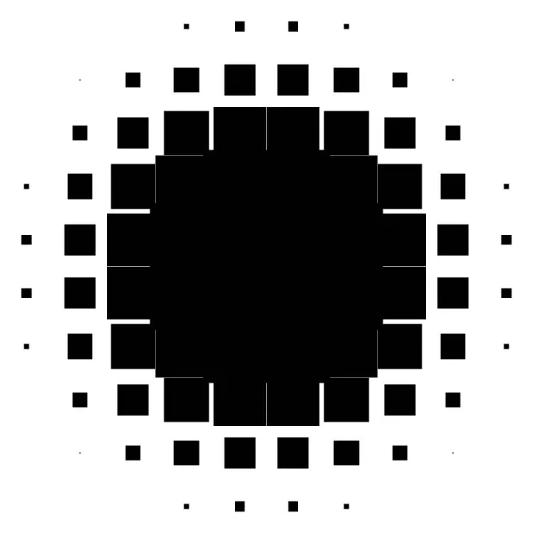 Kreisförmiges Halbton Siebtonelement Aus Quadraten Geometrisches Element Quadrate — Stockvektor