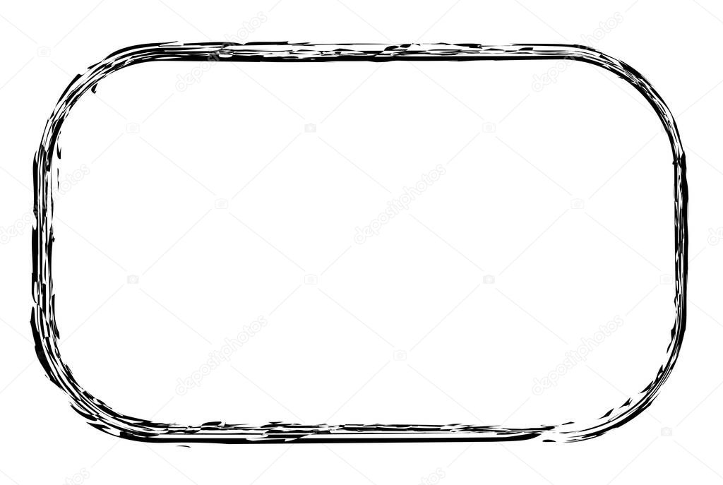 Grungy rectangular frame, border, plaque outline