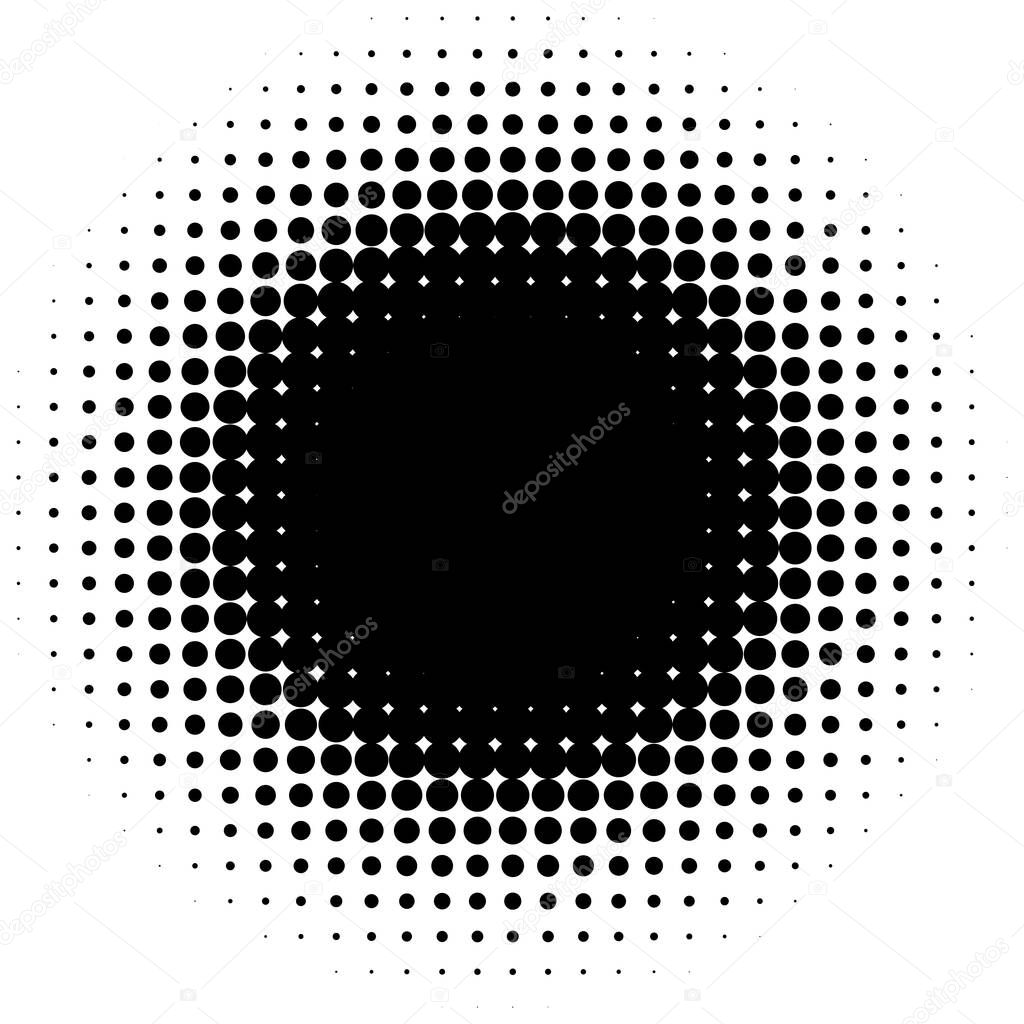 Regular simple circle, circular halftone effect. vector illustration