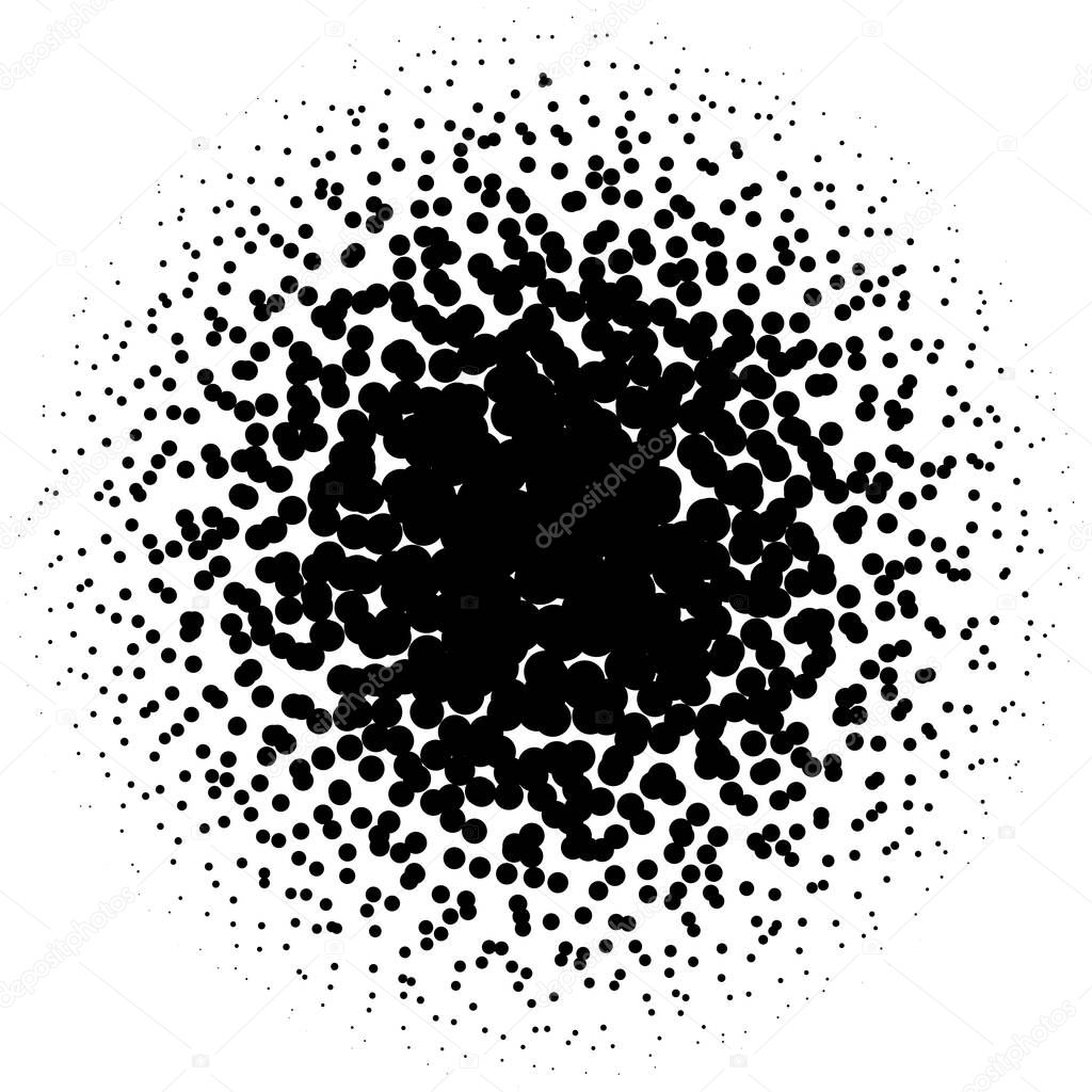 Circle pointillist, pointillism, stipple, stippling random dots halftone